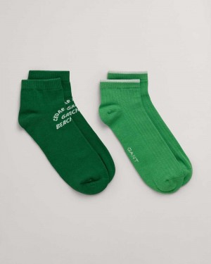 Gant 2-Pack Ankle Men's Socks Lavish Green | FADYT-1643