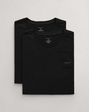 Gant 2-Pack Crew Neck Men's T-Shirt Black | TBOEZ-2019