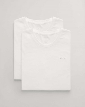 Gant 2-Pack Crew Neck Men's T-Shirt White | WYSVJ-4259