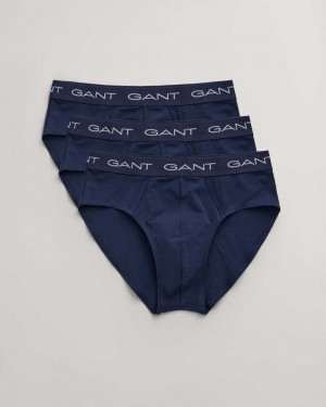 Gant 3-Pack Briefs Men's Trunks Navy | TRPCX-4359