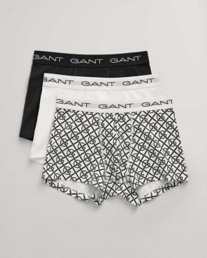 Gant 3-Pack G Patterned Men's Trunks White | CBGSR-1439