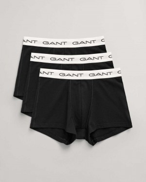 Gant 3-Pack Men's Trunks Black White | TOKLH-9740