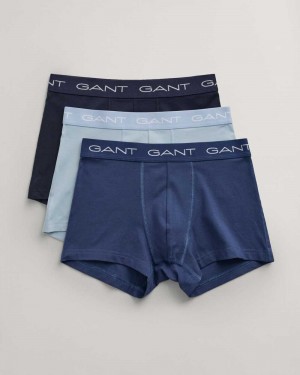 Gant 3-Pack Men's Trunks Dusty Blue Sea | YLFIE-5031