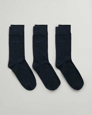 Gant 3-Pack Soft Cotton Men's Socks Marine | KWOXS-5098