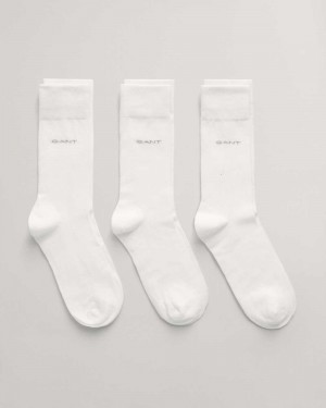 Gant 3-Pack Soft Cotton Men's Socks White | SURZE-8619