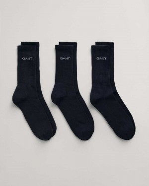 Gant 3-Pack Sport Men's Socks Marine | EYKNG-8175