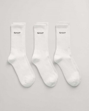 Gant 3-Pack Sport Men's Socks White | SNWMZ-6974