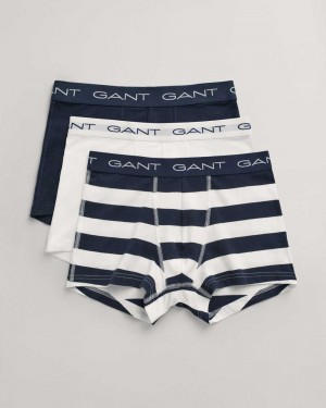 Gant 3-Pack Striped Gift Box Men's Trunks Evening Blue | XCIJP-9821