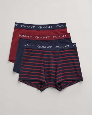 Gant 3-Pack Striped Men's Trunks Evening Blue | EZTOC-3980