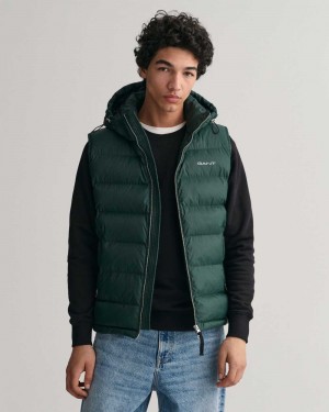 Gant Active Cloud Men's Vest Tartan Green | JEDZT-6498