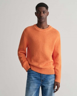 Gant Bouclé Knit Crew Neck Men's Sweater Pumpkin Orange | ILUHS-3492