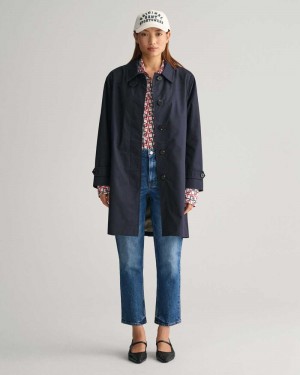 Gant Car Women's Coats Evening Blue | ZFQIX-0684