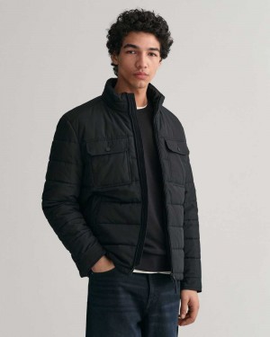 Gant Channel Quilted Men's Jackets Black | AKCHW-4820