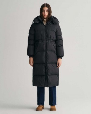 Gant Full Length Down Women's Coats Ebony Black | HKOGT-3875