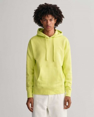 Gant GANT Icon Men's Hoodie Lime Green | ZQGDC-9587