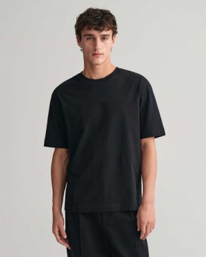 Gant GANT Icon Men's T-Shirt Black | SCION-5830