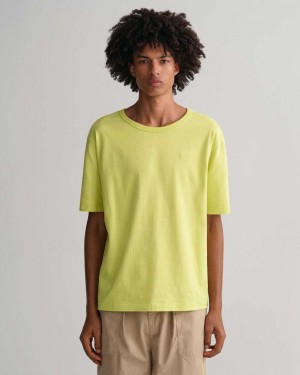 Gant GANT Icon Men's T-Shirt Lime Green | FPGRE-7519