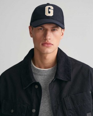 Gant G Badge Wool Men's Caps Evening Blue | DHNIR-1580