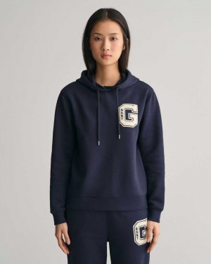 Gant G Women's Hoodie Evening Blue | VXZYH-6953