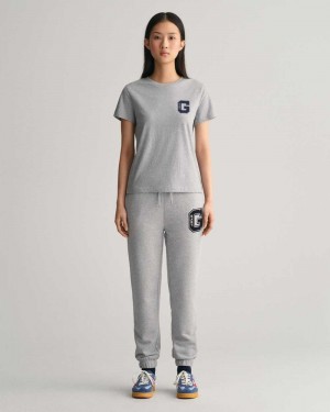 Gant G Women's Sweatpants Grey Melange | EFGPZ-4923