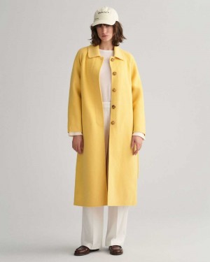 Gant Handstitched Car Women's Coats Dusty Yellow | TYFKM-7091