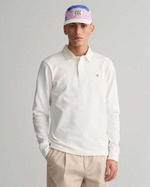 Gant Heavy Rugger Men's Shirts White | AWMKF-8792