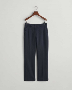 Gant Jersey Cigarette Women's Pants Evening Blue | XINLB-7965