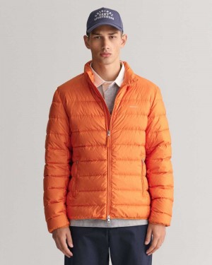 Gant Light Down Men's Jackets Pumpkin Orange | PYDZU-7185