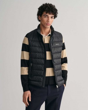 Gant Light Down Men's Vest Black | RZUWS-6290