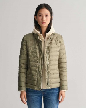 Gant Light Down Women's Jackets Green | AFLOU-5429