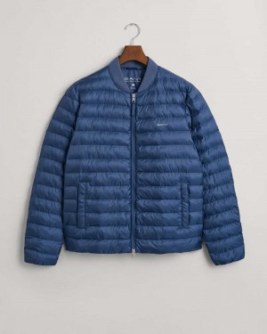 Gant Light Padded Bomber Men's Jackets Dusty Blue Sea | WMZRC-9451