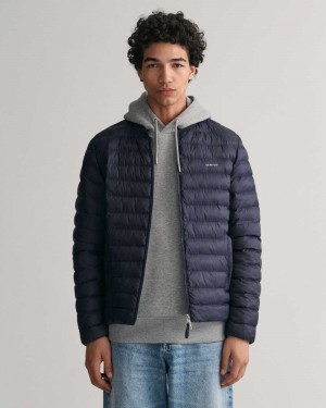 Gant Light Padded Bomber Men's Jackets Evening Blue | ALKCZ-3894