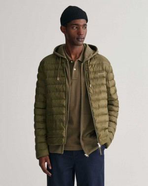 Gant Light Padded Bomber Men's Jackets Juniper Green | YQTUS-3821