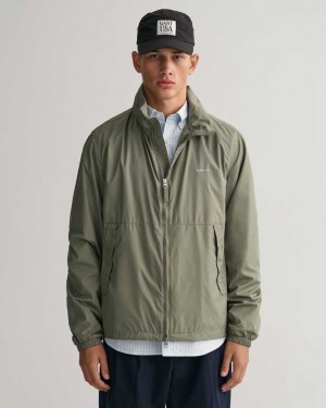 Gant Light Windshielder Men's Jackets Green Ash | UVIZT-4827