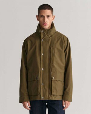 Gant Lightweight Mist Men's Jackets Dark Cactus | XRSGM-9807