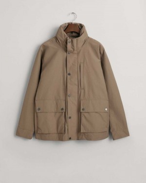 Gant Lightweight Mist Men's Jackets Desert Brown | REHYI-1074