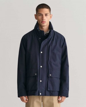 Gant Lightweight Mist Men's Jackets Navy | ZEIOR-7962