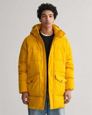 Gant Long Alta Down Men's Jackets Sunflower Yellow | MIGND-2146