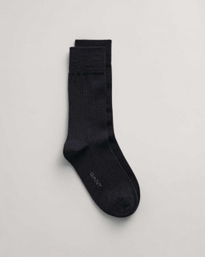 Gant Merino Wool Men's Socks Dark Grey | UWEFK-6902