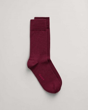 Gant Merino Wool Men's Socks Wine Red | SMWHP-6741