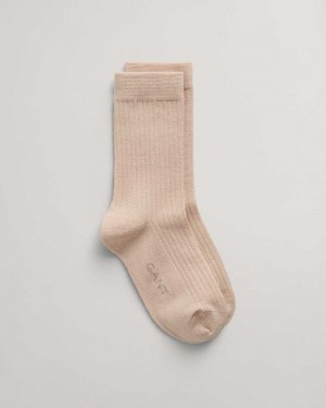 Gant Merino Wool Women's Socks Beige | ZEUON-7651