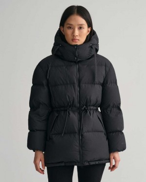 Gant Mid Length Down Women's Jackets Ebony Black | URMYK-8471