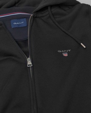 Gant Original Full-Zip Men's Hoodie Black | TGEJX-3498