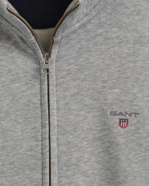 Gant Original Full-Zip Men's Track Jackets Grey Melange | GNQDA-3512