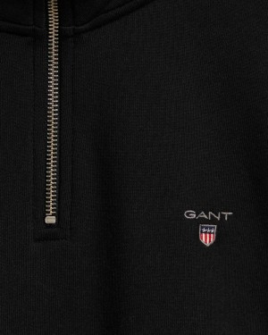 Gant Original Half-Zip Men's Sweatshirts Black | IOUYB-3571