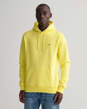 Gant Original Men's Hoodie Clear Yellow | FYAMU-6359