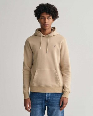 Gant Original Men's Hoodie Concrete Beige | SLKQH-6231