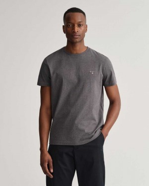 Gant Original Men's T-Shirt Dark Grey | WYGUP-8745