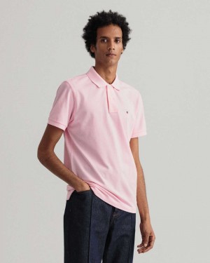 Gant Original Piqué Men's Polo Shirt California Pink | JWXRI-1643