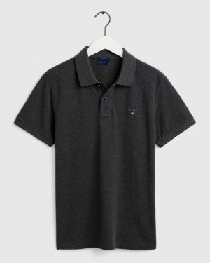 Gant Original Piqué Men's Polo Shirt Dark Grey | KOATQ-1530